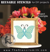 8864 awareness ribbon butterfly stencil - The Stencilsmith