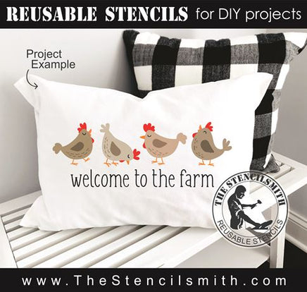 8936 Welcome to the Farm chicken stencil - The Stencilsmith