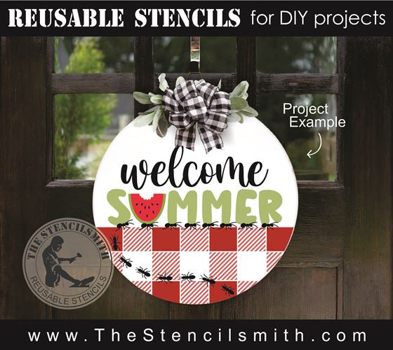 8953 Welcome Summer picnic stencil - The Stencilsmith