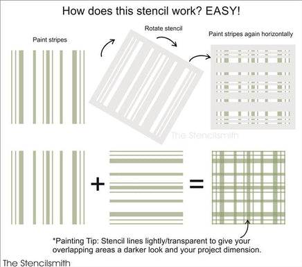9080 - Plaid Pattern Stencil - The Stencilsmith