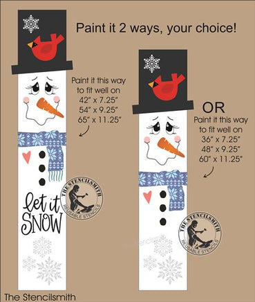9134 let it snow snowman leaner stencil - The Stencilsmith