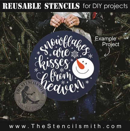 9143 snowflakes are kisses stencil - The Stencilsmith