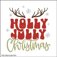 9147 Holly Jolly Christmas stencil - The Stencilsmith