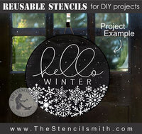 9150 hello winter stencil - The Stencilsmith