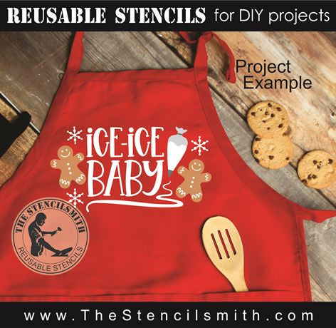 9152 Ice Ice Baby gingerbread stencil - The Stencilsmith