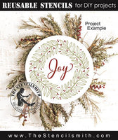 9155 Joy wreath stencil - The Stencilsmith