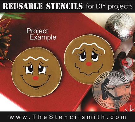 9167 gingerbread faces stencil - The Stencilsmith
