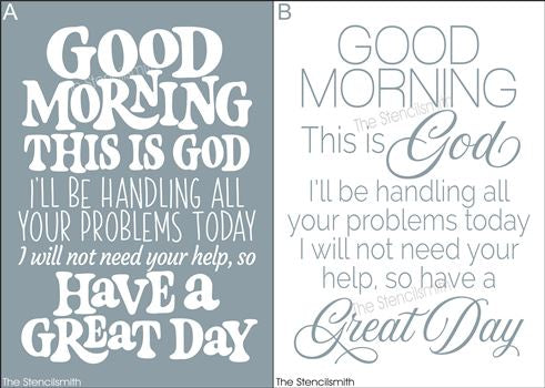 9259 Good Morning this is God stencil - The Stencilsmith