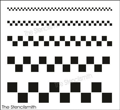 9296 checker borders stencil - The Stencilsmith