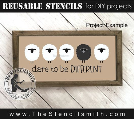 9298 dare to be different sheep stencil - The Stencilsmith