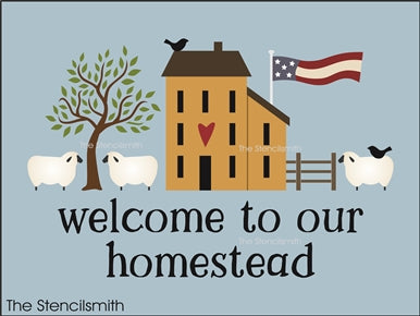 9300 welcome to our homestead stencil - The Stencilsmith