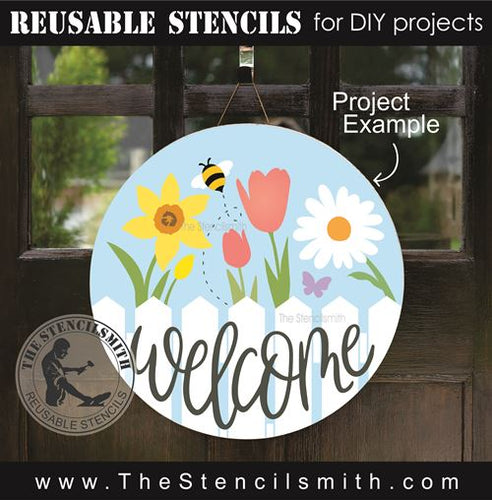 9310 welcome garden fence stencil - The Stencilsmith