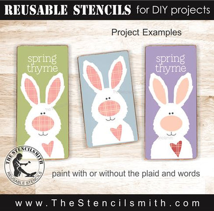 9326 spring thyme bunny stencil - The Stencilsmith