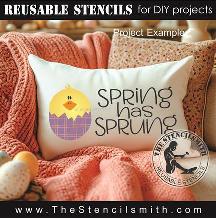 9338 spring has sprung chick stencil - The Stencilsmith