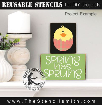 9338 spring has sprung chick stencil - The Stencilsmith