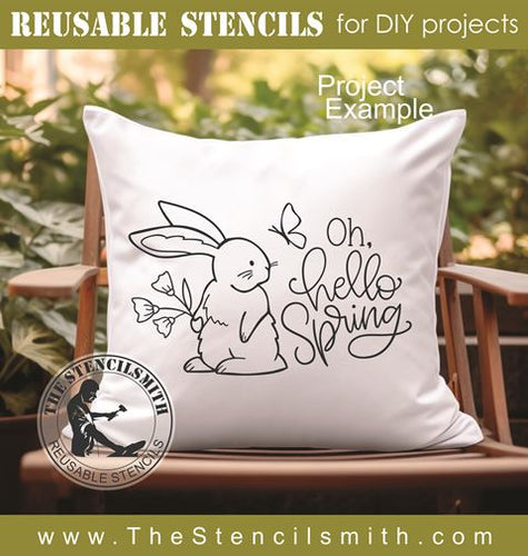 9351 oh, hello spring bunny stencil - The Stencilsmith
