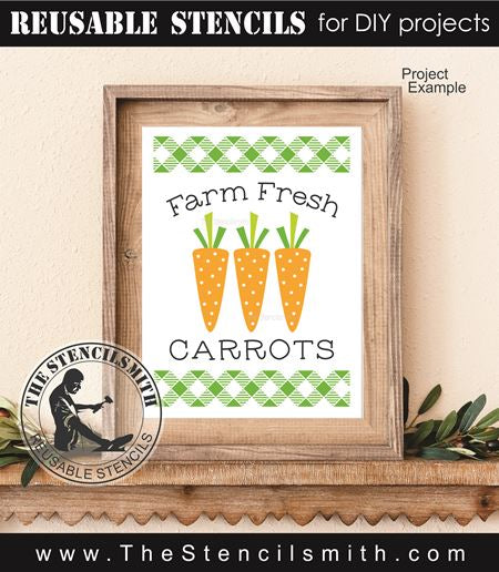9375 Farm Fresh Carrots stencil - The Stencilsmith