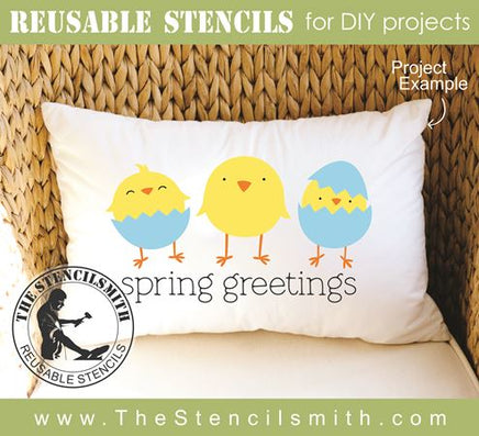 9376 spring greetings stencil - The Stencilsmith