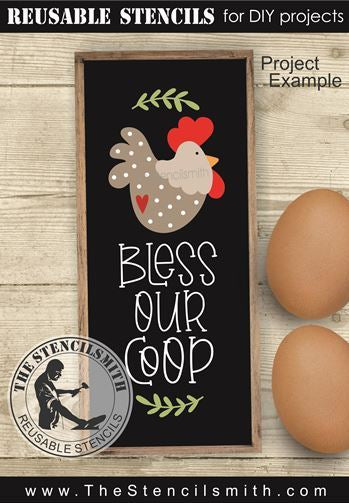 9378 bless our coop stencil - The Stencilsmith