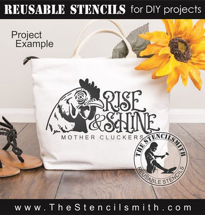 9399 Rise & Shine cluckers stencil - The Stencilsmith