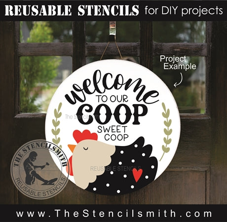 9403 Welcome to our Coop sweet stencil - The Stencilsmith