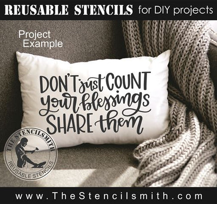 9414 Don't just count your blessings stencil - The Stencilsmith