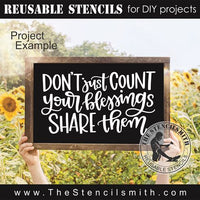 9414 Don't just count your blessings stencil - The Stencilsmith