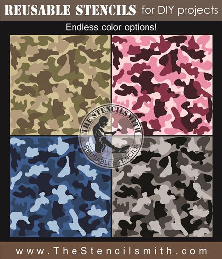 9427 Camouflage stencil 3pc set stencil