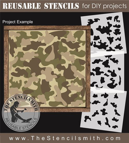 9427 Camouflage stencil 3pc set - The Stencilsmith