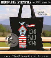 9434 Home Sweet Home Patriotic Birdhouse stencil - The Stencilsmith