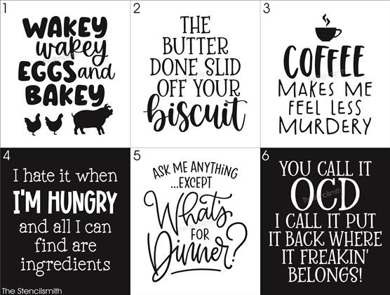 9436 Kitchen Phrase stencils - The Stencilsmith