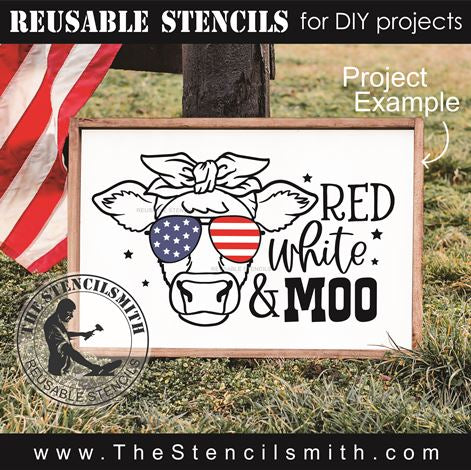 9446 Red White & Moo cow stencil - The Stencilsmith
