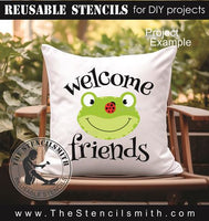 9453 welcome friends frog stencil - The Stencilsmith