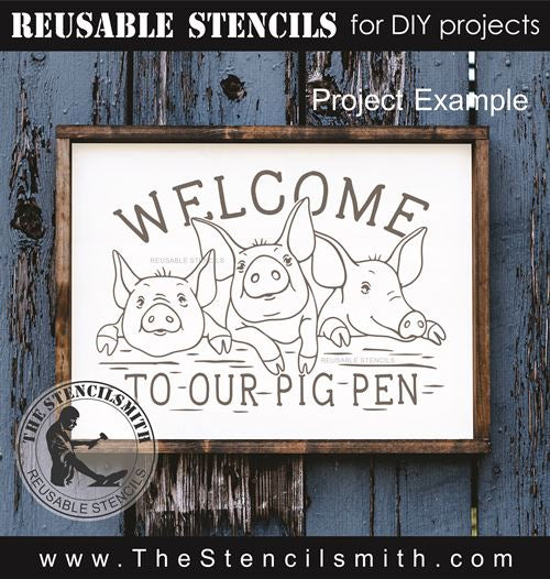 welcome to our pig pen stencil