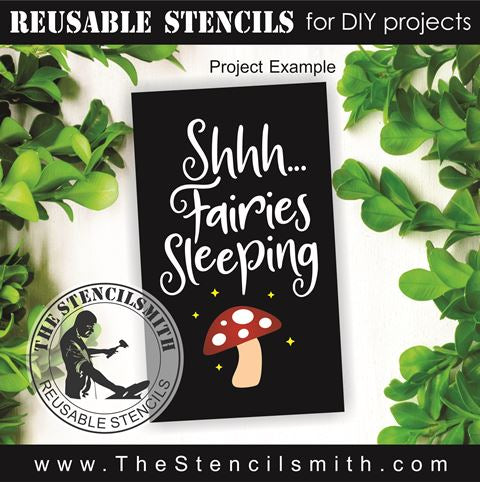 9459 Shhh... fairies sleeping stencil - The Stencilsmith