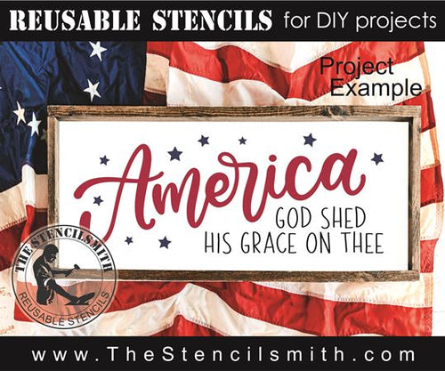 9475 America God shed His Grace stencil - The Stencilsmith
