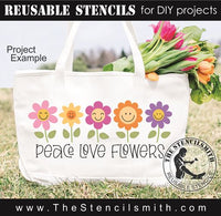 9478 Peace Love Flowers stencil - The Stencilsmith
