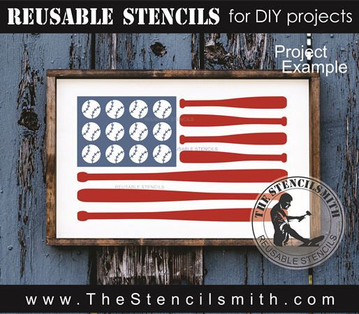 9490 baseball flag stencil - The Stencilsmith