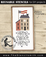 9496 Home Sweet Home saltbox stencil - The Stencilsmith