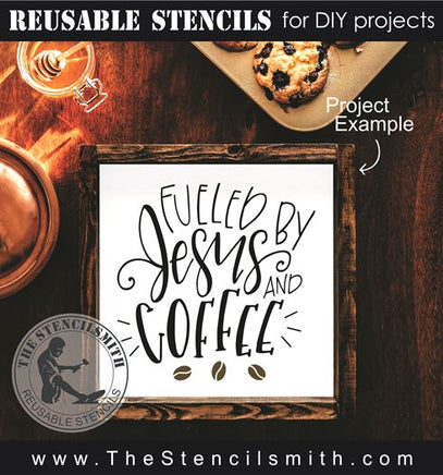 9510 Fueled by Jesus and Coffee stencil - The Stencilsmith