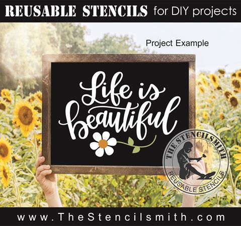 9515 life is beautiful stencil