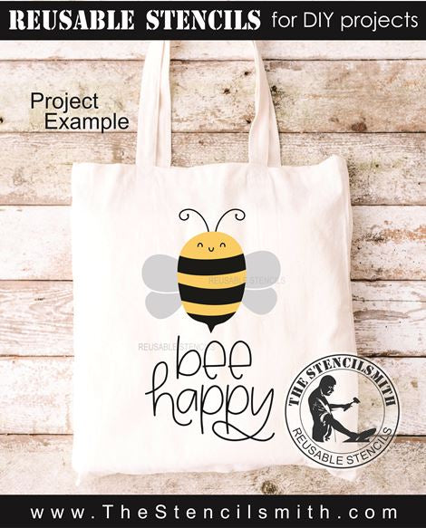 9516 bee happy stencil - The Stencilsmith