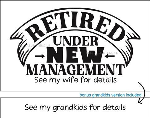 9520 Retired under new management stencil - The Stencilsmith
