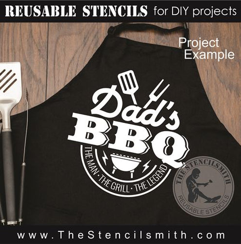9521 Dad's BBQ the man grill stencil - The Stencilsmith