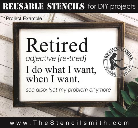 9524 Retired definition stencil - The Stencilsmith