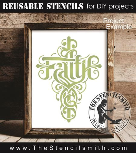 9531 Faith cross stencil - The Stencilsmith