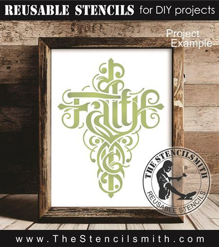 9531 Faith cross stencil - The Stencilsmith