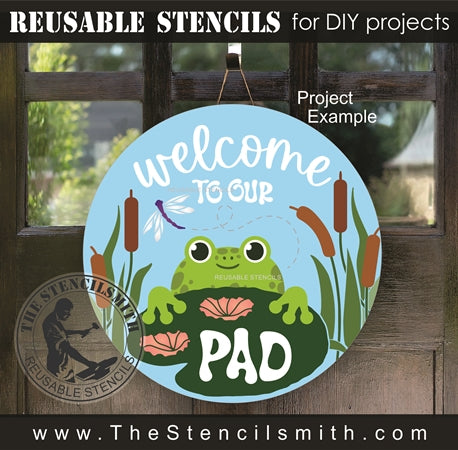 9379 Welcome to our Pad frog stencil - The Stencilsmith