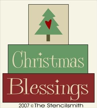 195 - Christmas Blessings - BLOCKS Stencil - The Stencilsmith
