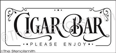 2338 Cigar Bar Please Enjoy Stencil